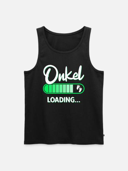 Werdender Onkel Loading Schwangerschaft verkünden - Männer Premium Bio Tank Top - Schwarz