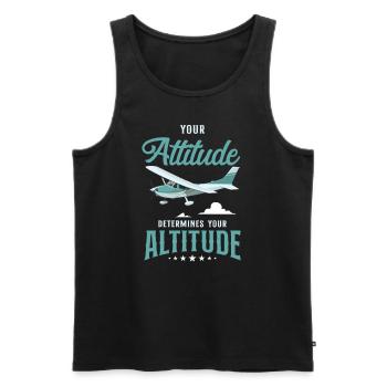 Pilote d’avion Pun Vintage Votre - Débardeur bio Premium Homme - noir - Devant - Michal (187cm)