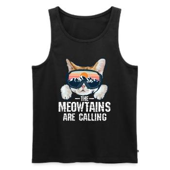 The meowtains are calling - Männer Premium Bio Tank Top - Schwarz - Vorne - AI Model Male 178 light (178cm)