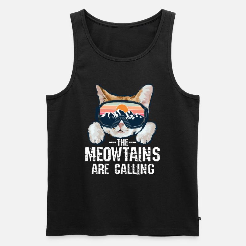 The meowtains are calling - Männer Premium Bio Tank Top - Schwarz