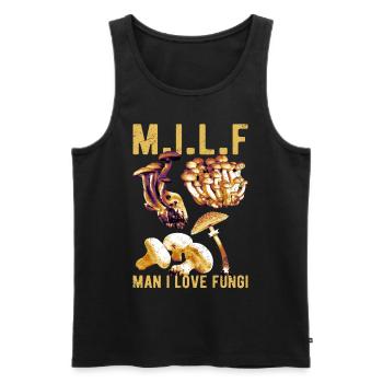 Man I Love Fungi Pilzsammler Pilze Pilzzüchter - Männer Premium Bio Tank Top - Schwarz - Vorne - Michal (187cm)