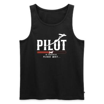 Airplane Pilot Future Pilot - Männer Premium Bio Tank Top - Schwarz - Vorne - AI Model Male 178 light (178cm)