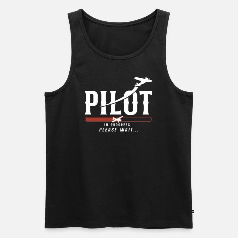 Airplane Pilot Future Pilot - Men's Premium Organic Tank Top - black