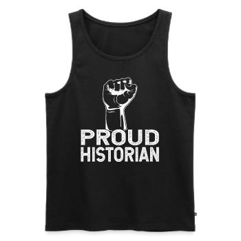 Proud historian History Profession History - Men's Premium Organic Tank Top - black - Front - AI Model Male 178 light (178cm)