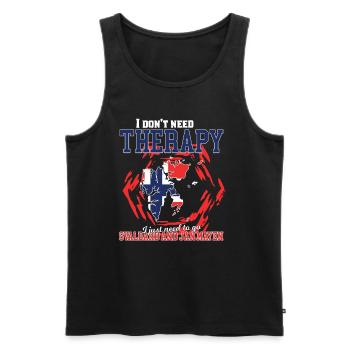Ich brauche keine Therapie - svalbard und jan maye - Männer Premium Bio Tank Top - Schwarz - Vorne - Michal (187cm)