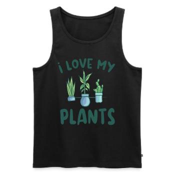 I love my plants gardener garden plant - Men's Premium Organic Tank Top - black - Front - Michal (187cm)