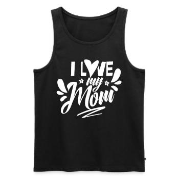 J’aime ma mère Fête des mères Maman Maman Maman Maman - Débardeur bio Premium Homme - noir - Devant - AI Model Male 178 light (178cm)