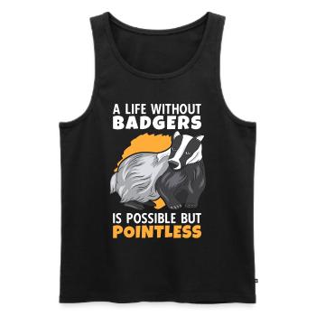 Life without honey badger is pointless Marten badger - Men's Premium Organic Tank Top - black - Front - AI Model Male 178 light (178cm)