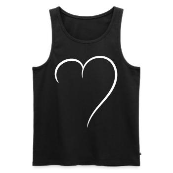 Half Heart White Love - Men's Premium Organic Tank Top - black - Front - AI Model Male 178 light (178cm)