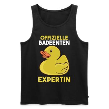Ente Quitscheente Badeenten - Männer Premium Bio Tank Top - Schwarz - Vorne - AI Model Male 178 light (178cm)