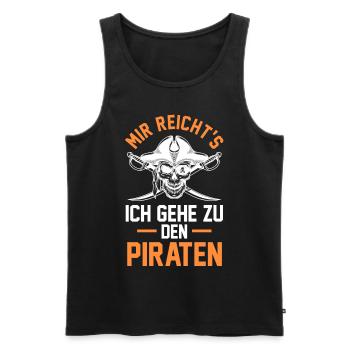 Pirat Piraten - Männer Premium Bio Tank Top - Schwarz - Vorne - Michal (187cm)