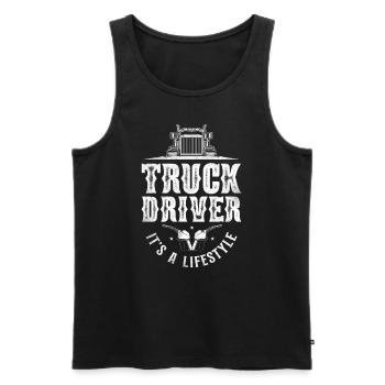 Trucker Truck Driver Vintage Truck - Männer Premium Bio Tank Top - Schwarz - Vorne - AI Model Male 178 light (178cm)