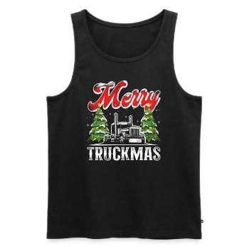 Trucker Truck Driver Christmas Pun - Männer Premium Bio Tank Top - Schwarz - Vorne - Michal (187cm)