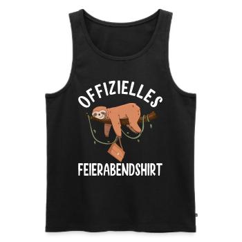 Faultier Endlich Chillen FEIERABENDSHIRT Geschenk - Männer Premium Bio Tank Top - Schwarz - Vorne - Michal (187cm)