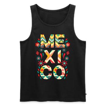 Mexico Talavera Mexican Flag - Men's Premium Organic Tank Top - black - Front - Michal (187cm)
