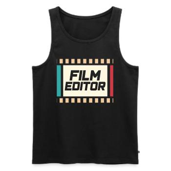 Film Editor Edit Filmeditor Video - Männer Premium Bio Tank Top - Schwarz - Vorne - AI Model Male 178 light (178cm)