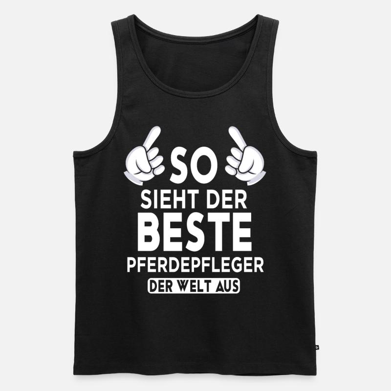 Pferdepfleger Spruch - Männer Premium Bio Tank Top - Schwarz