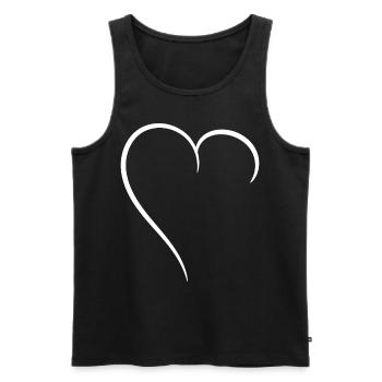 Half Heart White Love - Men's Premium Organic Tank Top - black - Front - AI Model Male 178 light (178cm)