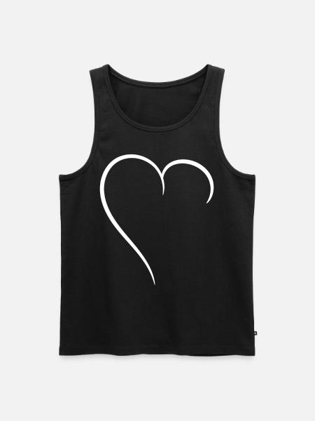Half Heart White Love - Men's Premium Organic Tank Top - black