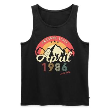 Geboren April 1986 - Männer Premium Bio Tank Top - Schwarz - Vorne - Michal (187cm)