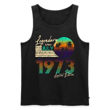 Legendary since Geburtstag July 1972 - Männer Premium Bio Tank Top - Schwarz - Vorne - Michal (187cm)