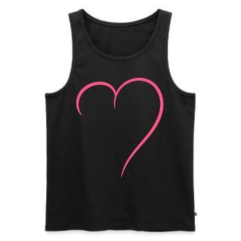 Half Heart Pink Love - Men's Premium Organic Tank Top - black - Front - Michal (187cm)
