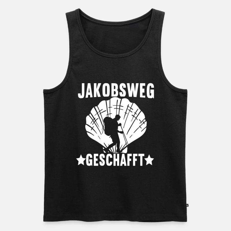 Jakobsweg Pilgern - Männer Premium Bio Tank Top - Schwarz