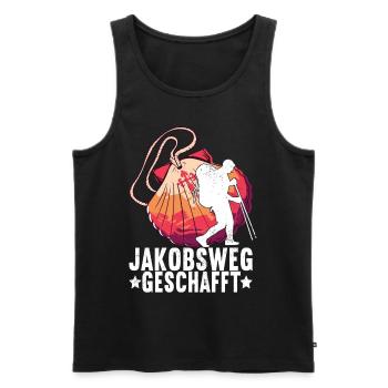 Jakobsweg Pilgern - Männer Premium Bio Tank Top - Schwarz - Vorne - AI Model Male 178 light (178cm)