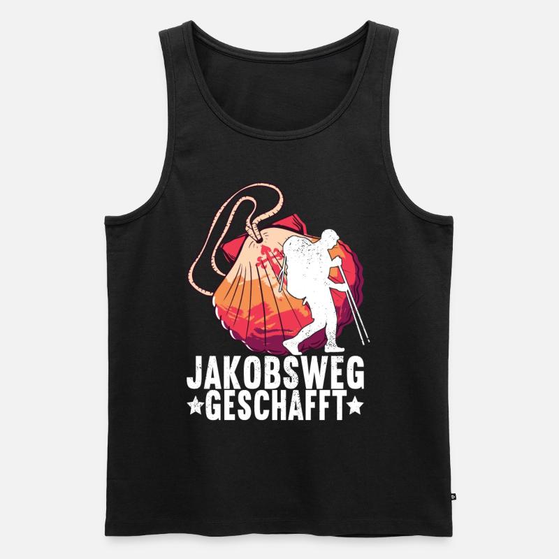 Jakobsweg Pilgern - Männer Premium Bio Tank Top - Schwarz