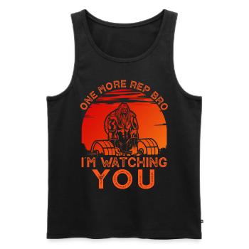 One More Rep Bro - Men's Premium Organic Tank Top - black - Front - AI Model Male 178 light (178cm)