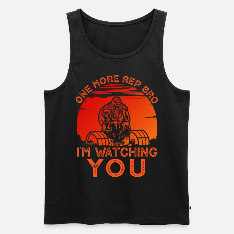 One More Rep Bro - Männer Premium Bio Tank Top - Schwarz
