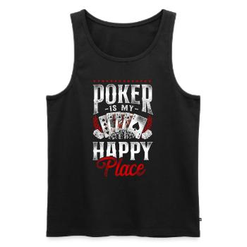 Poker Vintage Poker Is My Happy - Männer Premium Bio Tank Top - Schwarz - Vorne - Michal (187cm)