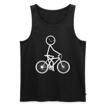 Bicycle Cycling Stick figure Funnier - Men's Premium Organic Tank Top - black - Front - AI Model Male 178 light (178cm)