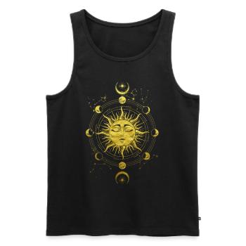 Sonne Mondphasen okkultes magisches wicca Symbol - Männer Premium Bio Tank Top - Schwarz - Vorne - Michal (187cm)