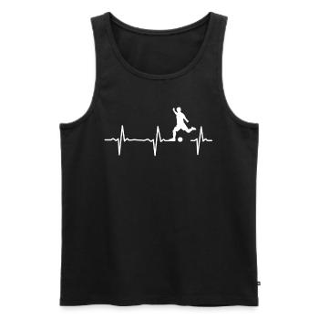 Fußballspieler spielt Fußball Heartbeat Soccer - Männer Premium Bio Tank Top - Schwarz - Vorne - Michal (187cm)