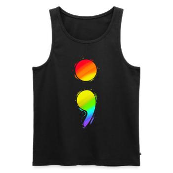 Colorful Semicolon For Mental Health Awareness - Männer Premium Bio Tank Top - Schwarz - Vorne - Michal (187cm)