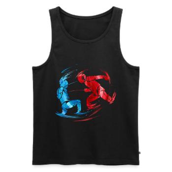 Sport Fencing Two Opponents in Fight At Fencing - Männer Premium Bio Tank Top - Schwarz - Vorne - AI Model Male 178 light (178cm)