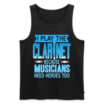 Ich spiele die Klarinette - Männer Premium Bio Tank Top - Schwarz - Vorne - Michal (187cm)