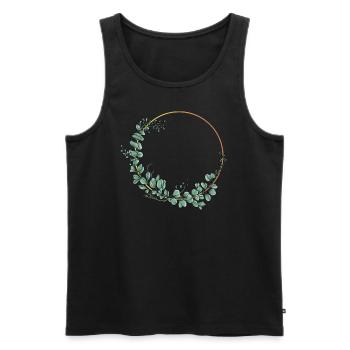 Hochzeit Blumenkranz I Braut Strauß Boho Stil - Männer Premium Bio Tank Top - Schwarz - Vorne - AI Model Male 178 light (178cm)
