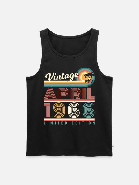 1966 April - Men's Premium Organic Tank Top - black