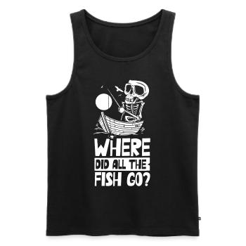 Wo Sind Die Ganzen Fische Hin? Fischer Fischen - Männer Premium Bio Tank Top - Schwarz - Vorne - Michal (187cm)