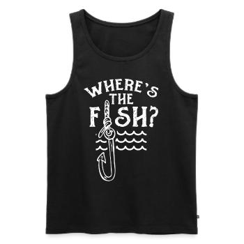 Wo Ist Der Fisch? Fischen Angler Fischer Angeln - Männer Premium Bio Tank Top - Schwarz - Vorne - Michal (187cm)