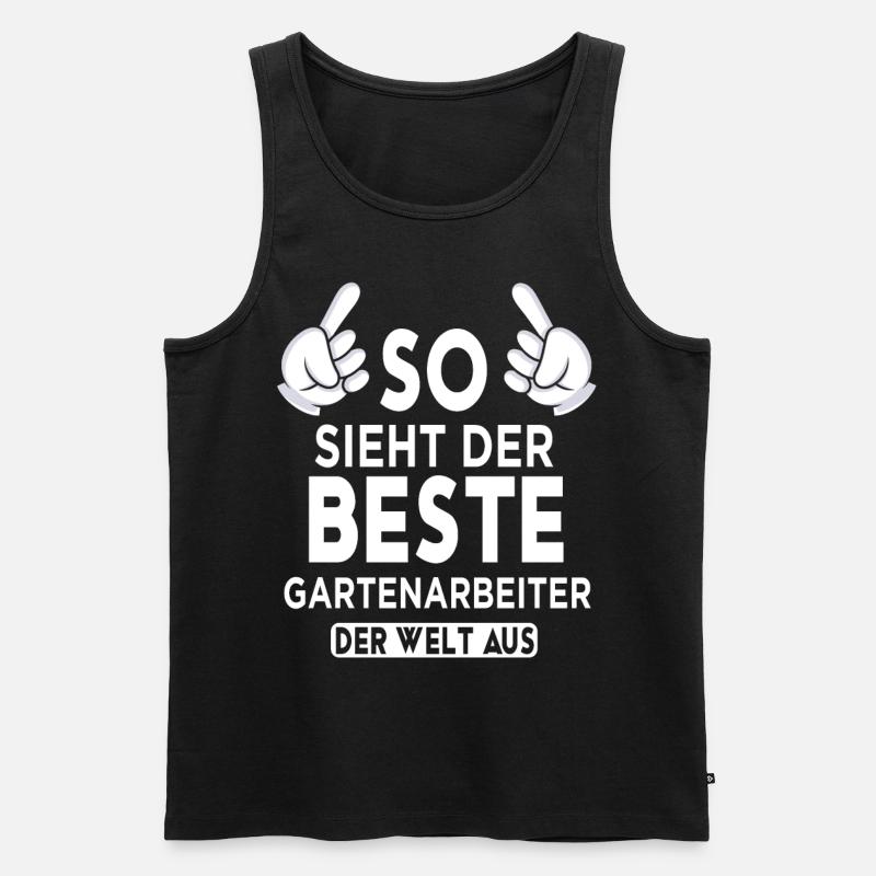 Gartenarbeiter Spruch - Männer Premium Bio Tank Top - Schwarz