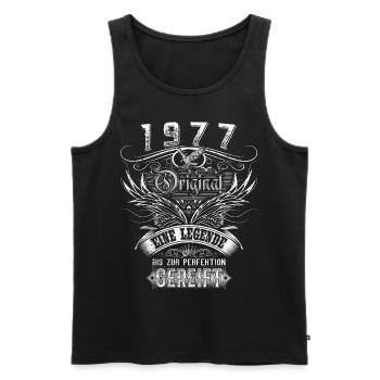Original 1977 Geburtstag Geburtsjahr 1977 Männer - Männer Premium Bio Tank Top - Schwarz - Vorne - Michal (187cm)