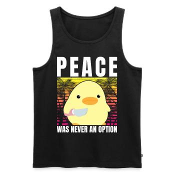 Duck with knife - Peace was never an option - Meme - Men's Premium Organic Tank Top - black - Front - Michal (187cm)