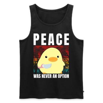 Duck with knife - Peace was never an option - Meme - Men's Premium Organic Tank Top - black - Front - Michal (187cm)