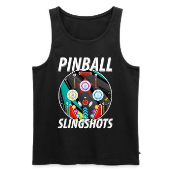 Pinball Slingshots Pinball Machine - Men's Premium Organic Tank Top - black - Front - AI Model Male 178 light (178cm)