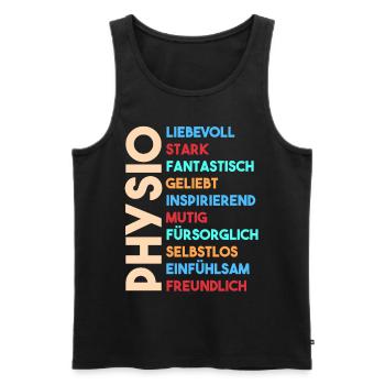 Physio Physiotherapeut - Männer Premium Bio Tank Top - Schwarz - Vorne - AI Model Male 178 light (178cm)