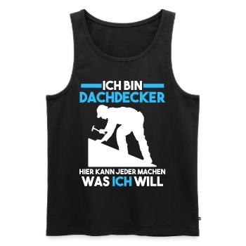 Dachdecker - Männer Premium Bio Tank Top - Schwarz - Vorne - Michal (187cm)