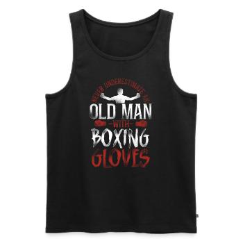 Boxing Dad Father Retired Vintage - Männer Premium Bio Tank Top - Schwarz - Vorne - Michal (187cm)